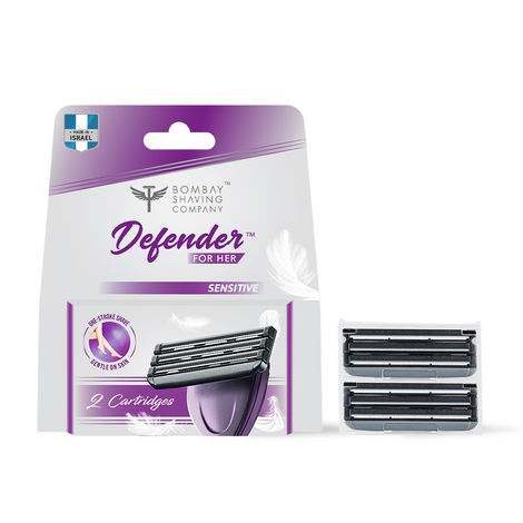 Buy Bombay Shaving Company Defender For Her Sensitive Cartridges (Pack of 2) | For one-stroke, irritation-free shave.-Purplle