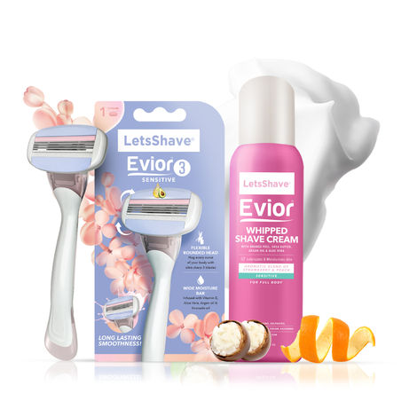 Buy LetsShave Evior 3 Manual Shaving Trial Kit-Purplle
