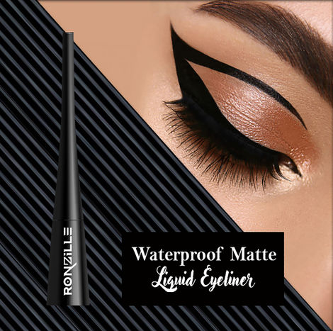 Buy Ronzille Waterproof Matte Eyeliner 12hr - Black-Purplle