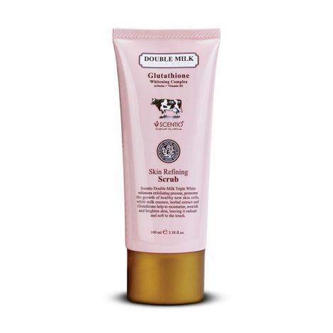 Scentio Double Milk Triple White Skin Refining Scrub, (100 ml) (Made In  Thailand)