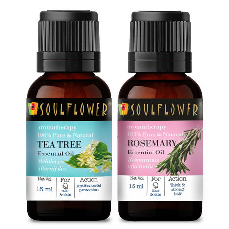 Buy Soulflower Tea Tree Essential Oil (15ml) and Rosemary Essential Oil (15ml) Pack of 2-Purplle