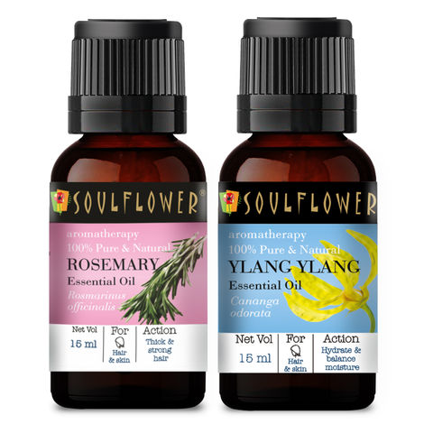 Buy Soulflower Rosemary Essential Oil (15ml) and Ylang Ylang Essential Oil (15ml) Pack of 2-Purplle
