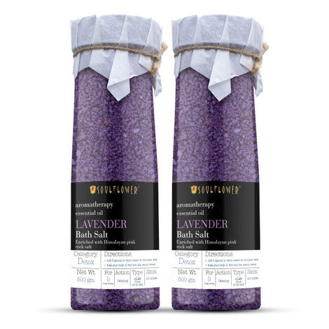 Buy Soulflower Lavender Aroma Bath Salt (500g each) Pack of 2-Purplle