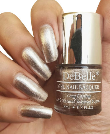 Buy DeBelle Gel Nail Lacquer Pandora (Blush Rose Gold Glitter) - (8 ml)-Purplle