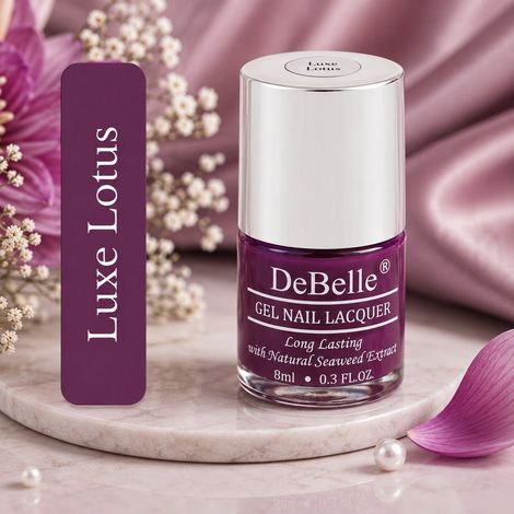 Buy DeBelle Gel Nail Lacquer Glossy Luxe Lotus - Dark Purple, (8 ml)-Purplle