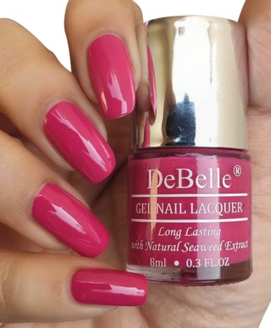 Buy DeBelle Gel Nail Lacquer Glossy Tulip Sheen - Dark Pink, (8 ml)-Purplle