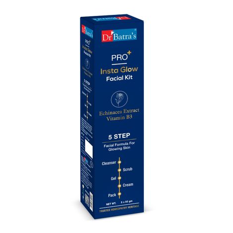 Buy Dr Batra's PRO+ Insta Glow Facial Kit Enriched With Echinacea Extract And Vitamin B3 - 250 gm-Purplle