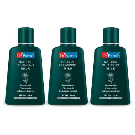 Buy Dr.Batra`s Natural Cleansing Milk Enriched With Echinacea & Chamomile - 100 ml (Pack of 3)-Purplle