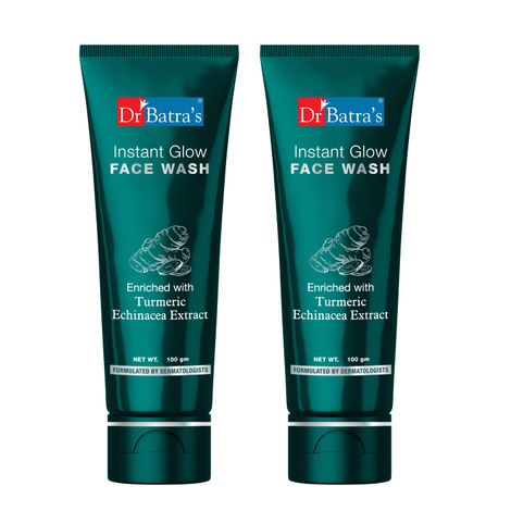 Buy Dr.Batra`s Instant Glow Face Wash Enriched With Tumeric For Healthy & Glowing Skin - 100 gm (Pack of 2)-Purplle