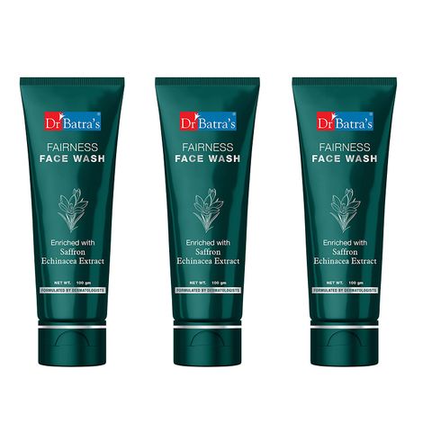 Buy Dr Batra's Fairness Face Wash Enriched With Saffron & Echinicea Extract - 100 gm (Pack of 3)-Purplle