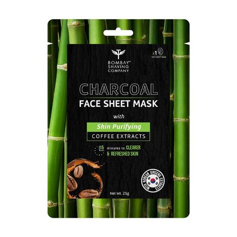 Buy Bombay Shaving Company Charcoal Face Sheet Mask (Pack of 1) | For Easy At-Home Skin Restoration-Purplle