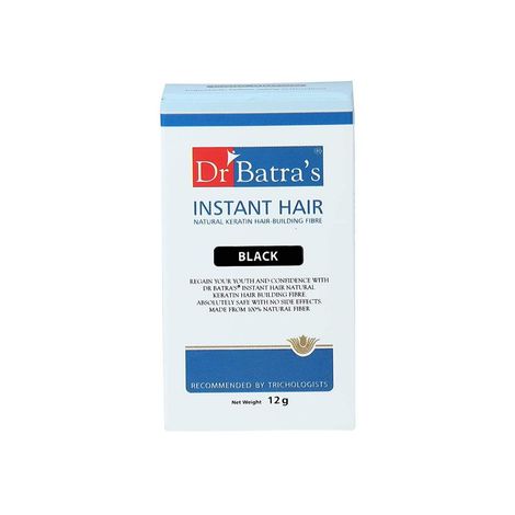 Buy Dr Batra's Instant Hair Natural keratin Hair Building Fibre Black - 12 gm-Purplle