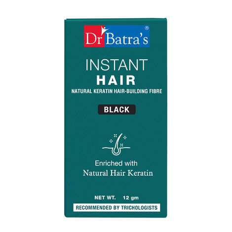 Buy Dr.Batra`s Instant Hair Natural keratin Hair Building Fibre Black - 12 gm-Purplle