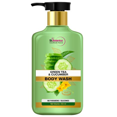 Buy St.Botanica Green Tea & Cucumber Body Wash 250 ml - No SLS / Sulphate, Parabens-Purplle