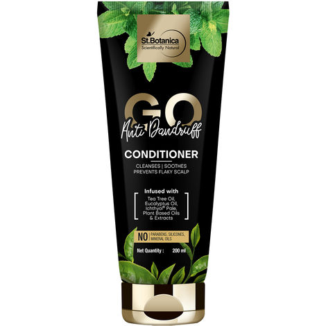 Buy St.Botanica GO Anti-Dandruff Hair Conditioner - With Ichthyol Pale, Tea Tree, Eucalyptus Oil, Plant Based Extracts, No SLS / Sulphate, Paraben, Silicones, Colors, 200 ml-Purplle