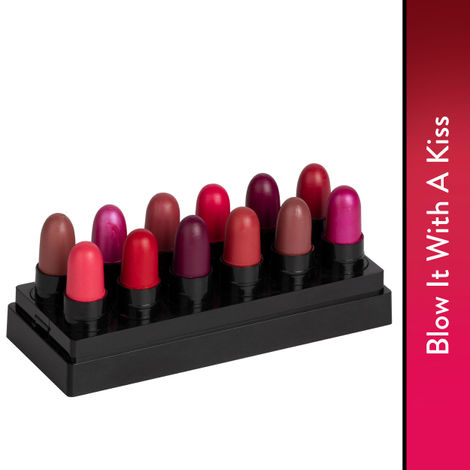 Buy Stay Quirky Lipstick Soft and Super Matte Minis|12 in 1|Long l Multicolored| - Blow It With A Kiss Set of 12 Mini Lipsticks Kit 4 (14.4 g)-Purplle