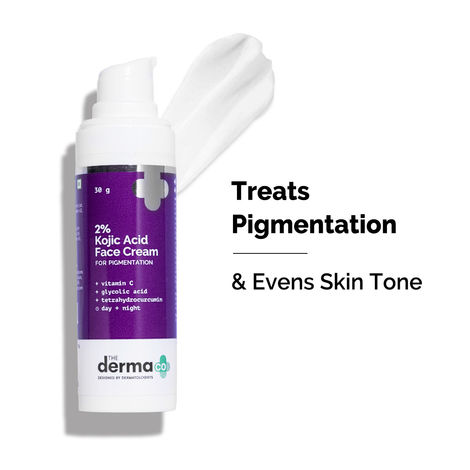 Buy The Derma Co 2% Kojic Acid Cream | Reduces Dark Spots, Pigmentation & Blemishes | Evens Skin Tone | For Men & Women | 30 gm-Purplle