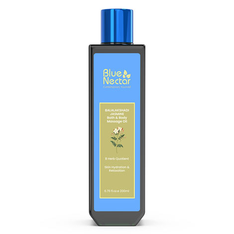 Buy Blue Nectar Ayurvedic Aromatic Jasmine Bath and Body Massage Oil (8 Herbs, 200 ml)-Purplle