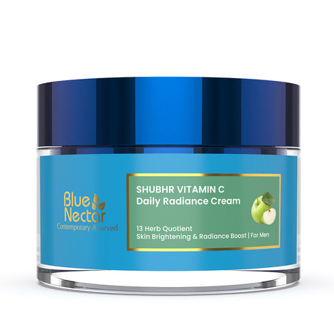Buy Blue Nectar Ayurvedic Brightening & Radiance Cream with Green Apple (Men, 13 Herbs, 50 gm)-Purplle
