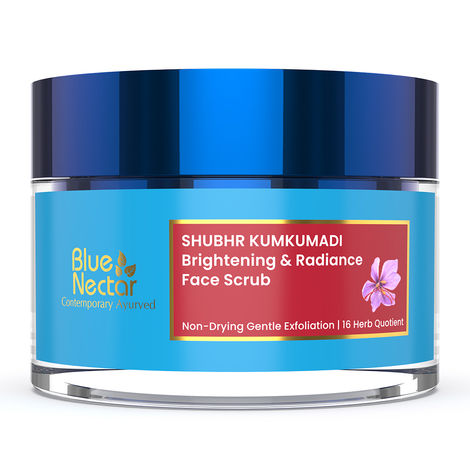 Buy Blue Nectar Ayurvedic Brightening & Radiance Detan Face Scrub (16 Herbs, 50 gm)-Purplle