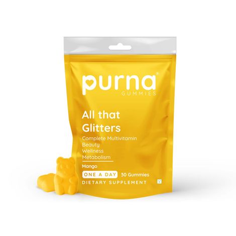 Buy Purna Gummies Multivitamin Mango Gummies - Vitamins A, C, D, E, B12 and Zinc, 30 Gummy Bears-Purplle