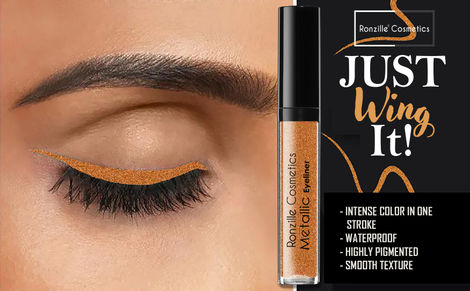 Buy Ronzille Rosegold shimmer Metallic Glitter Eyeliner-Purplle