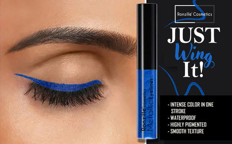 Buy Ronzille Blue shimmer Metallic Glitter Eyeliner-Purplle