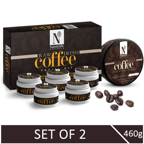 Buy NutriGlow NATURAL'S Raw Irish Coffee Facial Kit (260 gm) With Face & Body Scrub (200 gm) For Acne Treatment-Purplle
