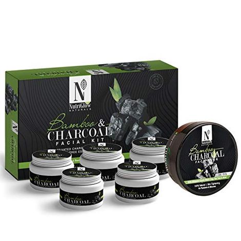 Buy NutriGlow NATURAL'S Bamboo Charcoal Facial Kit (260gm) & Face Pack (200gm) For Remove Blemishes-Purplle