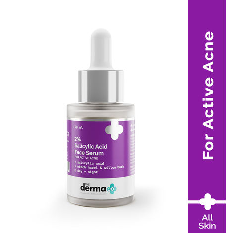 Buy The Derma Co. 2% Salicylic Acid Face Serum with Witch Hazel & Willow Bark For Active Acne - 30 ml-Purplle