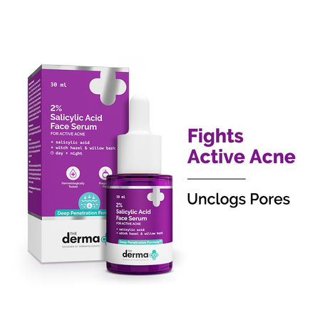 Buy The Derma Co. 2% Salicylic Acid Face Serum with Witch Hazel & Willow Bark For Active Acne - 30 ml-Purplle