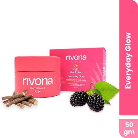 Buy Rivona Naturals Bright Pink Face Cream | Long-Lasting Hydration, Anti-Aging & Dark Spot Corrector| Light make up look | Vegan | Niacinamide & Mulberry Extracts| Dermatologically Tested,50 gm-Purplle