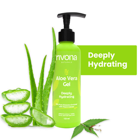 Buy Rivona Naturals 99% Pure Aloe Vera Gel For Face,Hair, Skin & Nail | Moisturizing, Soothing & Hydrating | Multipurpose Gel |100% Natural extract | Dermatologically Tested |All Skin types 125 ml-Purplle