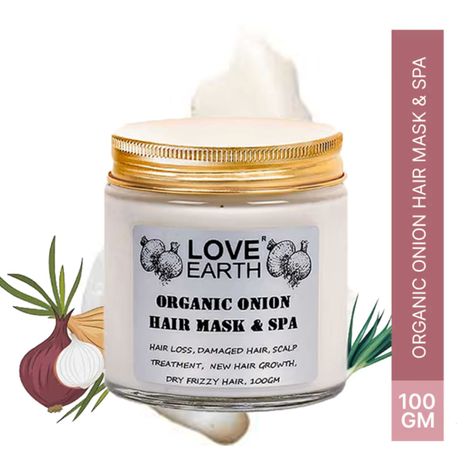 Buy Love Earth Organic Onion Hair Mask And Spa With Onion Extract For Smooth And Frizz Free Hair 100gm-Purplle