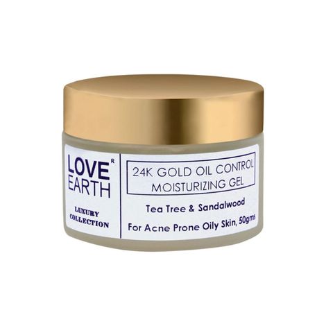 Buy Love Earth 24K Gold Oil Control Moisturizing Gel With Aloe Vera & Sandalwood Extract For Sensitive & Acne-Prone Skin Suitable For All Skin Types 50gm-Purplle