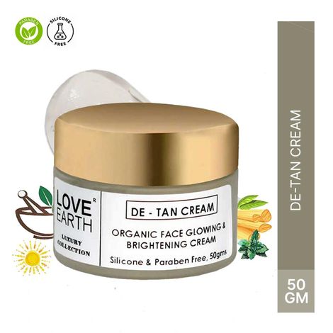 Buy Love Earth De-Tan Moisturizing Cream With Aloe Vera & Sandalwood Extract For Pi gmentation & Even Skin Tone, Silicon & Paraben Free 50 gm-Purplle