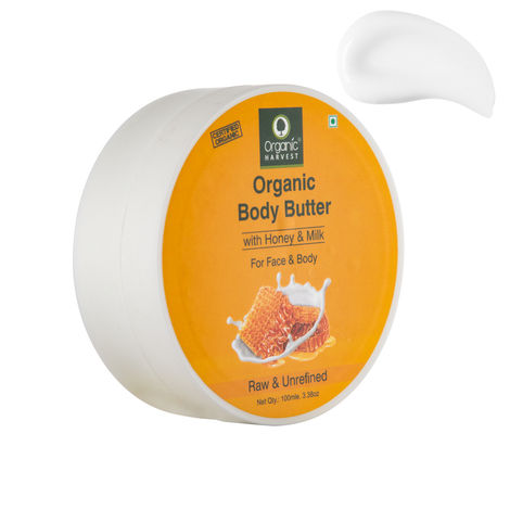 Buy Organic Harvest’s Body Butter Cream with Honey & Milk, Natural Body Butter Cream for Women with Dry, Itchy, All Skin Types (100 g)-Purplle