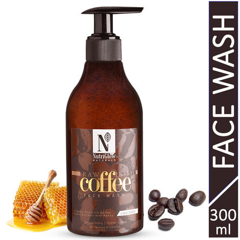 Buy NutriGlow NATURAL'S Raw Irish Coffee Face Wash With Organic Raw Irish Coffee, 300 ml-Purplle