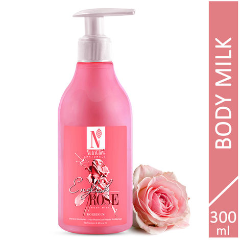 Buy NutriGlow NATURAL'S English Rose Body Milk For Intensive Nourishment, 300 ml-Purplle