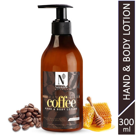 Buy NutriGlow NATURAL'S Raw Irish Coffee Hand & Body Lotion With Organic Raw Irish Coffee, 300 ml-Purplle