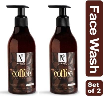 Buy NutriGlow NATURAL'S Set of 2 Raw Irish Coffee Face Wash With Organic Raw Irish Coffee, 300 ml each-Purplle