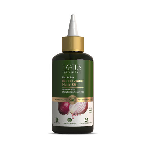 Buy Lotus Botanicals Red Onion Hair Fall Control Hair Oil | Mineral Oil, Silicon & Chemical Free | All Hair Types | 200ml-Purplle
