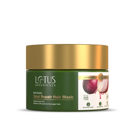 Buy Lotus Botanicals Red Onion Total Repair Hair Mask | Sulphate, Silicon & Chemical Free | All Hair Types | 200g-Purplle