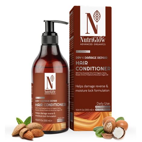 Buy NutriGlow Advanced Organics Dry & Damage Repair Hair Conditioner For Helps Reverse Damage, 300 ml-Purplle
