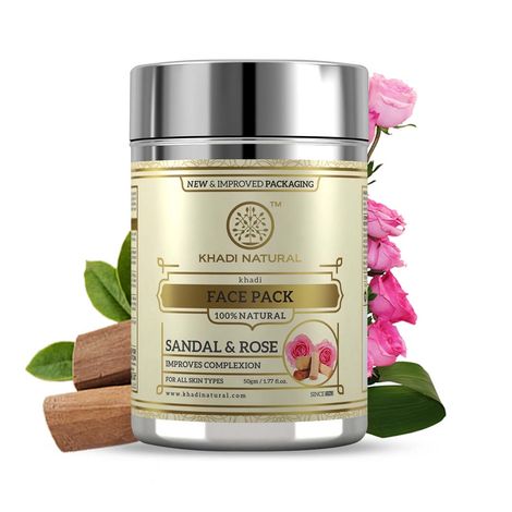 Buy Khadi Natural Sandal & Rose Herbal Face Pack| Removes Dead Skin Cells - (50gm)-Purplle