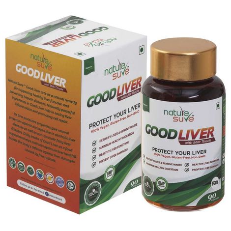 Buy Nature Sure Good Liver Capsules with Milk Thistle for Natural Protection against Fatty Liver - 1 pack (90 Capsules)-Purplle