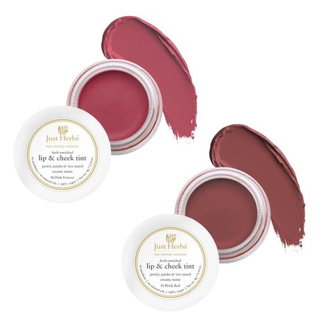 Buy Just Herbs Lip and Cheek Tint ( pack of 2) : Must Haves - Pink Forever and Brick Red-Purplle