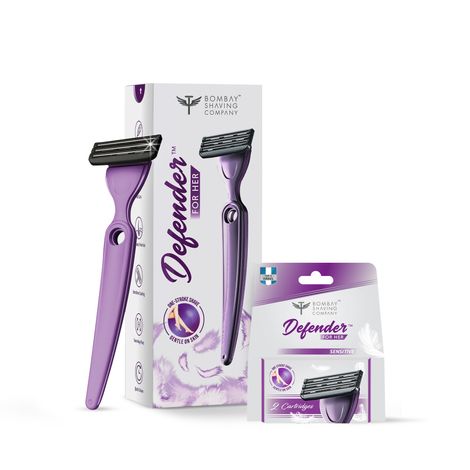 Buy Bombay Shaving Company Defender For Her Body Razor & Sensitive Cartridges Combo (Pack of 2) 200 gm-Purplle