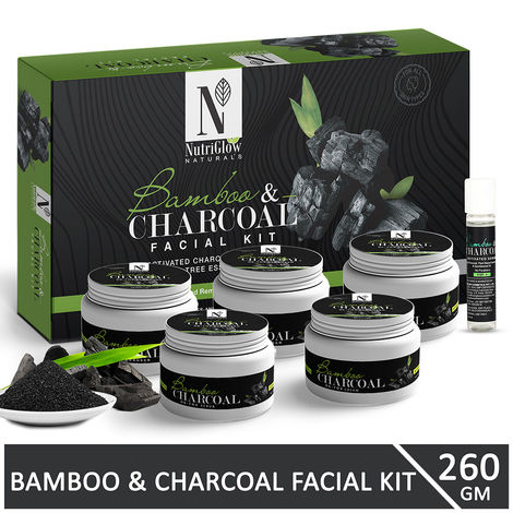 Buy NutriGlow NATURAL'S Bamboo & Charcoal Facial Kit For Glowing Skin & Detoxifies Skin, 260 gm-Purplle
