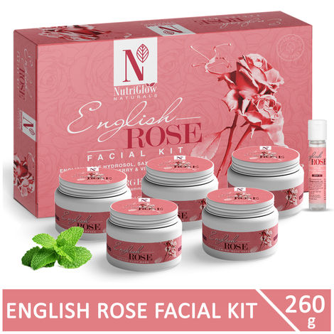 Buy NutriGlow NATURAL'S English Rose Facial Kit With 100% English Rose Hydrosols, 260 gm-Purplle